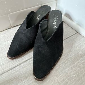 Free People Black Suede Pointed Toe Open-Back Mule Women’s US Size 7/EU Size 38